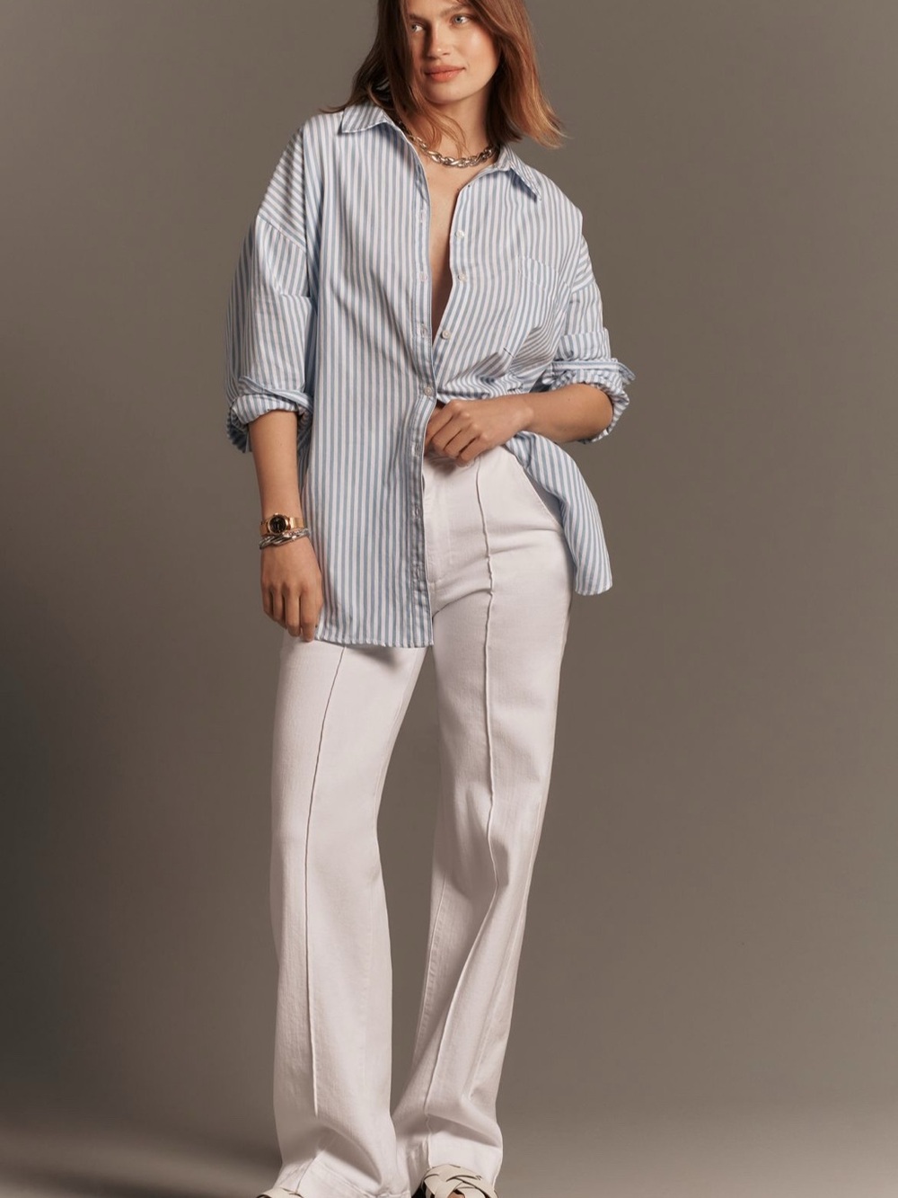 Paige White High-Rise Wide Leg Pants